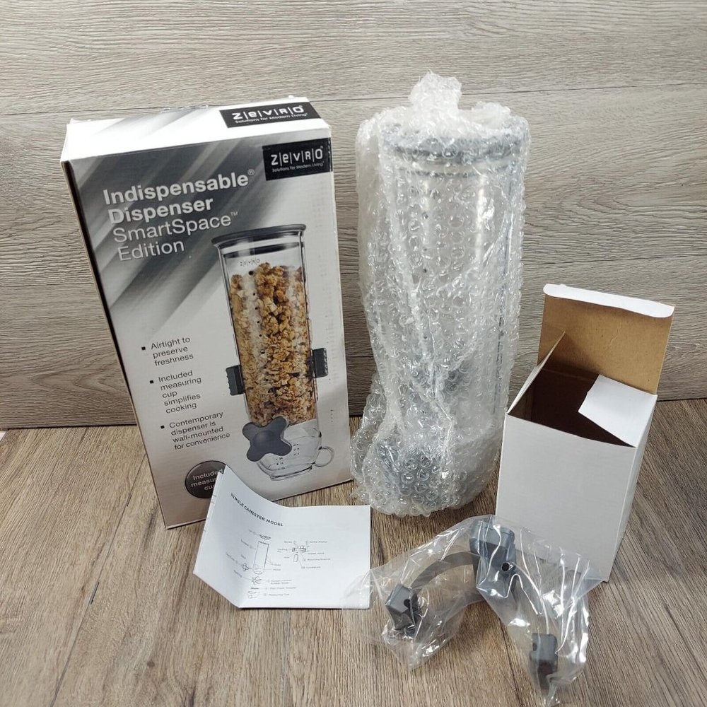 Zevro SmartSpace Wall Mount Single Dry-Food Canister Dispenser Kitchen Container